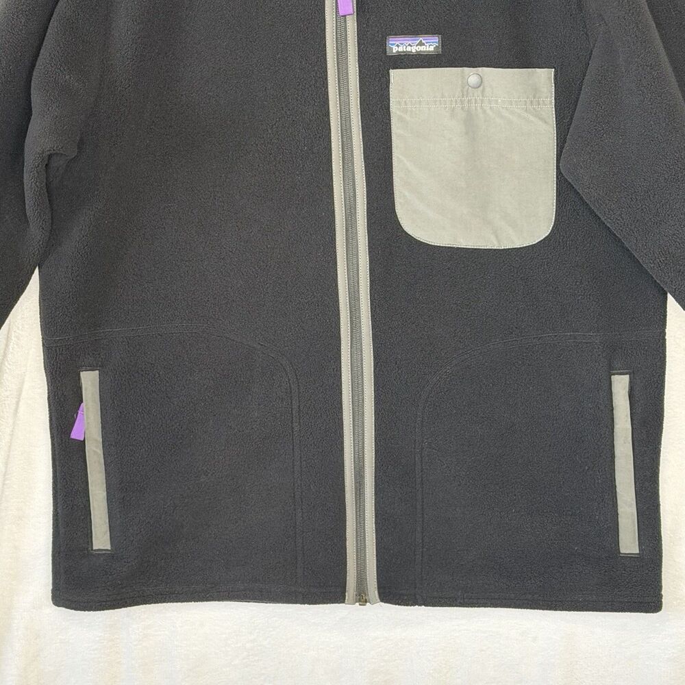 Patagonia‎ Synchilla Full Zip Up Fleece Jacket Men's Large Black Karstens Jacket - Picture 5 of 14